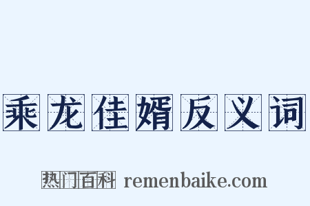 乘龙佳婿反义词是什么意思的图片